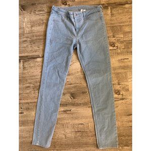 H&M Skinny Regular Waist Ankle Skinny Jeans Light Denim Blue Women's Size 28